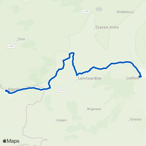 Minsterley Knighton Bus Sta - Assembly Rooms Shelter map