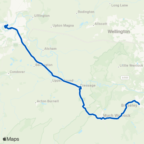 Tanat Valley Coaches The Square - Bus Station map