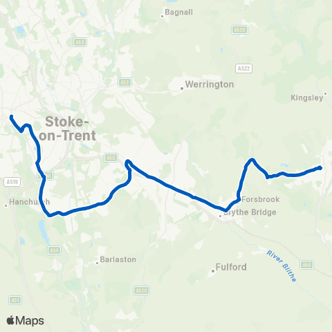 Stanton's of Stoke Oak Street - Bus Station map
