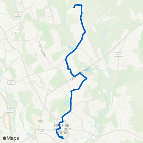 Stanton's of Stoke Moss Street - Bus Station map