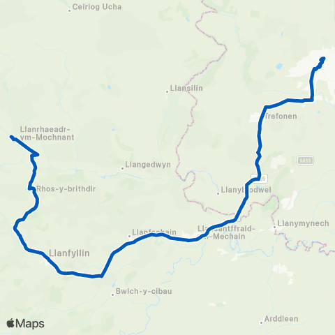 Tanat Valley Coaches Cross Keys - Bus Station map