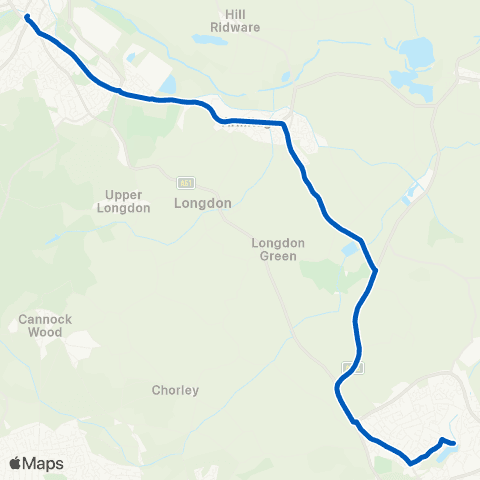 South Staffs Coach Hire Cemetery - Ash Tree Inn map