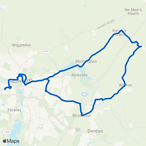 South Staffs Coach Hire Stores - Corporation St map
