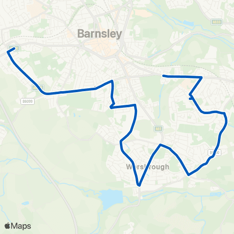 Peter Hodgson Travel Doncaster Rd / Portland St - Dodworth Rd / Pogmoor Rd map