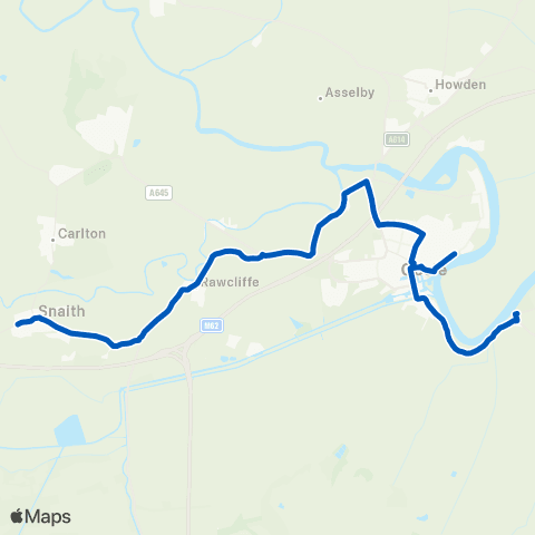 Sweyne Coaches Swinefleet Church St - Snaith Pontefract Rd map