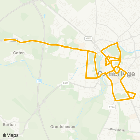 Stagecoach East Queens' College - Queens' College map