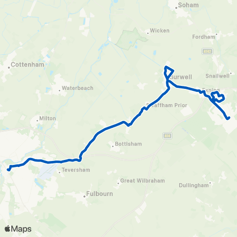 Stephensons of Essex Drummer St Bus Sta - The Guineas Bus Sta map