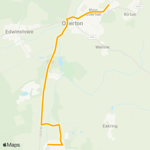 Stagecoach East Midlands Mickledale Close - Holles Close map