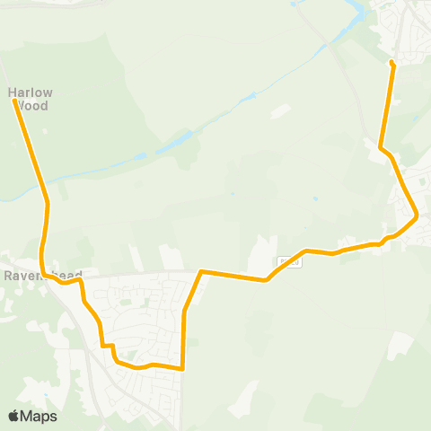 Stagecoach East Midlands The Spinney - Joseph Whitaker Sch Bus Pk map