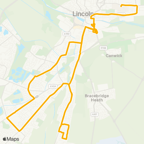 Stagecoach East Midlands Central Bus Sta - Cty Hosp Main Entrance map