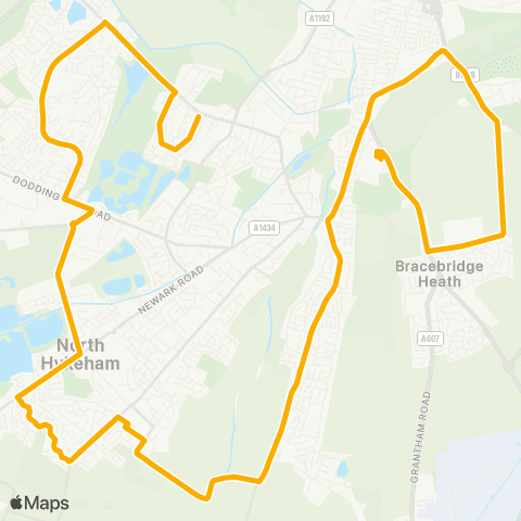 Stagecoach East Midlands Spanby Drive - Priory School Bus Park map