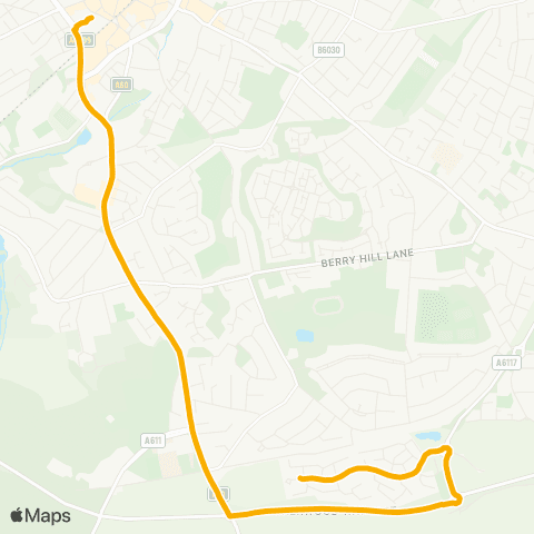 Stagecoach East Midlands Lindurst Way W - Mansfield Bus Station map