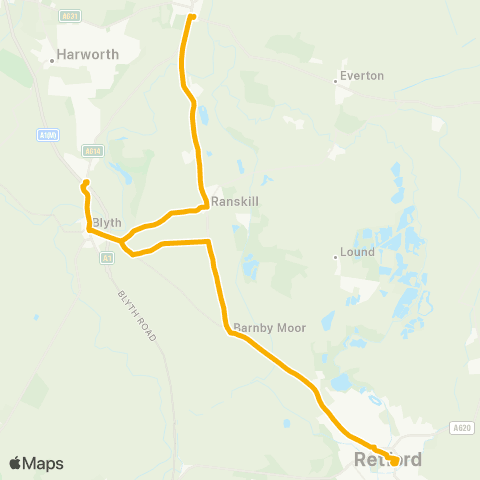 Stagecoach East Midlands Church St / Gainsborough Rd - Retford Bus Sta map