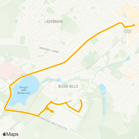 Stagecoach East Midlands Glenair - Mansfield Bus Station map