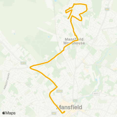 Stagecoach East Midlands Mansfield Bus Station - Charnwood Grove map