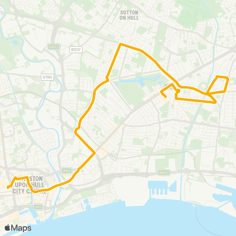 Stagecoach East Midlands Hull Interchange - Morrisons Superstore map