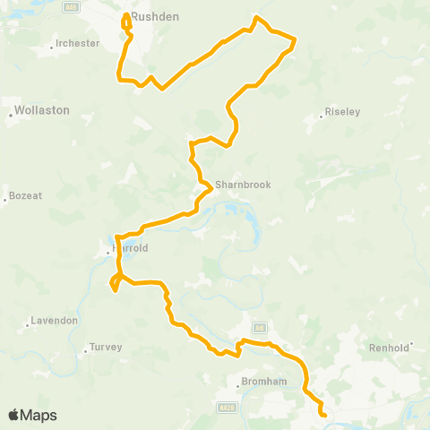 Stagecoach East (Rushden) Skinners Hill Layby - Bus Sta map