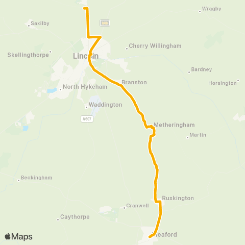 Stagecoach East Midlands St Swithins's Church - Riseholme College map