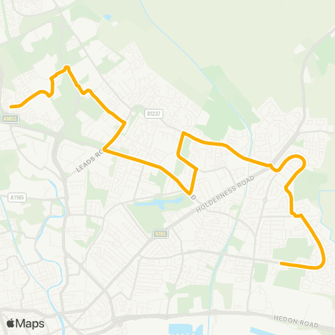 Stagecoach East Midlands Eastern Cemetery - Grandale map