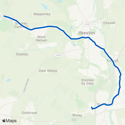 Notts and Derby  map