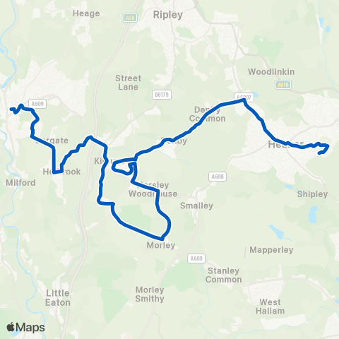 Notts and Derby  map
