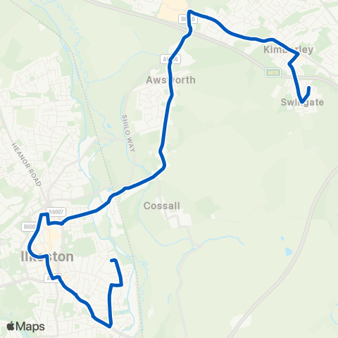 Notts and Derby  map
