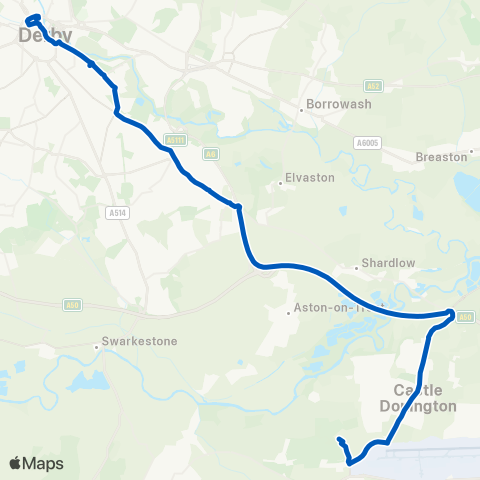 Notts and Derby  map