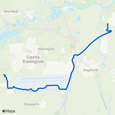 Notts and Derby  map