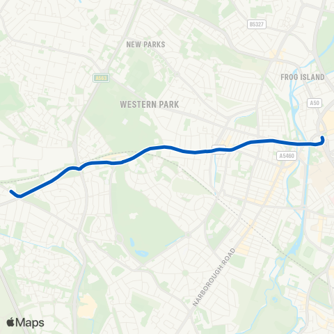 Roberts Coaches Meynell's Gorse P&R - St Nicholas Circle map