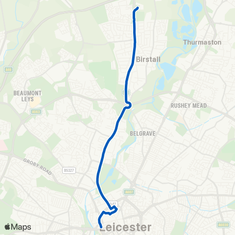 Roberts Coaches Birstall P&R - St Nicholas Circle map