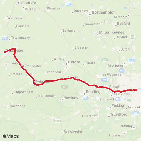 National Express Beeches Car Park - Transport Hub map