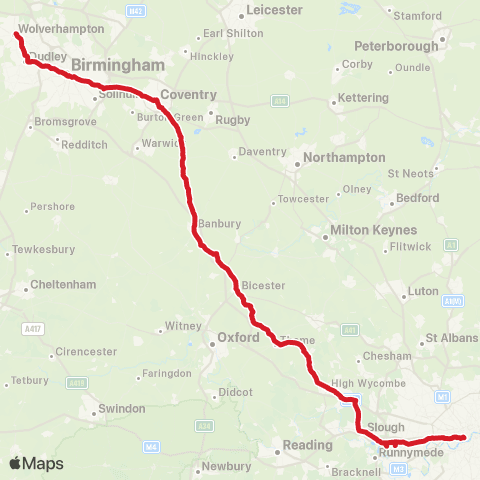 National Express Victoria Coach Sta - Birmingham Coach Sta map