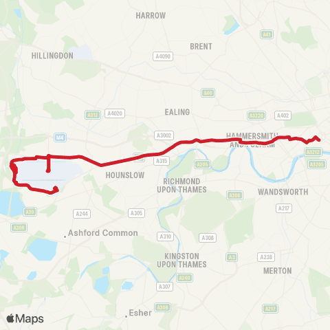 National Express Victoria Coach Sta - Heathrow Terminal 4 map