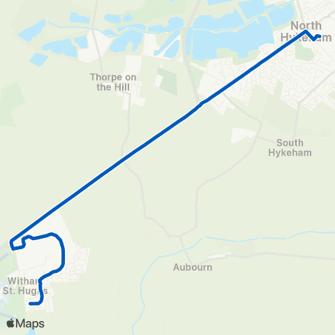 PC Coaches Greenfinch Crescent - N Kesteven Sch Bus Pk map