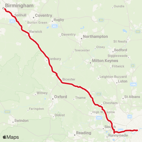 National Express Victoria Coach Sta - Birmingham Coach Sta map