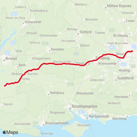 National Express First Way - Glastonbury Festival Coach Pk map