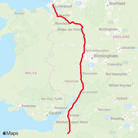 National Express Glastonbury Festival Coach Pk - Hamilton Square Interchange map