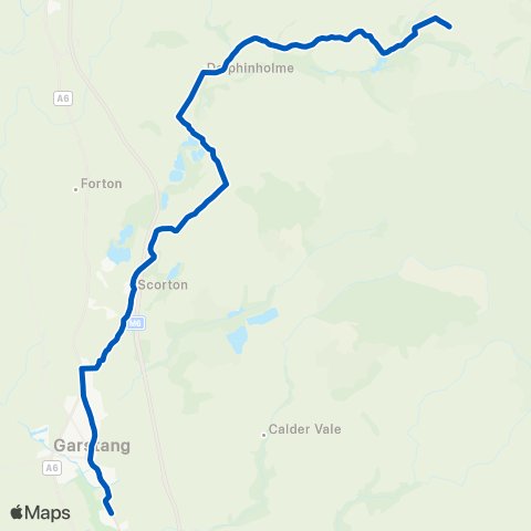 Kirkby Lonsdale Coaches Higher Emmetts - Garstang Academy map