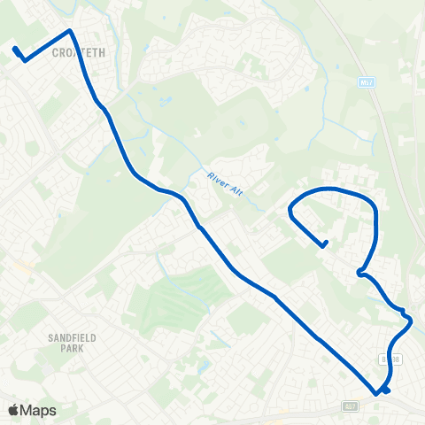 Maghull Coaches St John Bosco - Waterpark Drive map