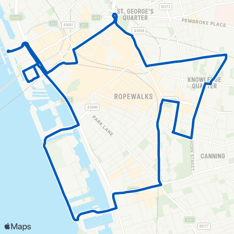 Maghull Coaches Salthouse Quay - Salthouse Quay map