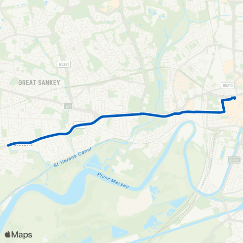 Link Network Warrington Bus Interchange Stand F - Bank Gardens, (Coop Shop) map