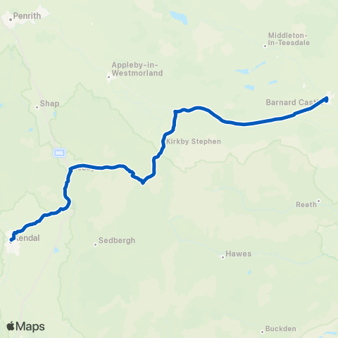 Kirkby Lonsdale Coaches Bus Sta (K) - Galgate / Commercial Hotel map