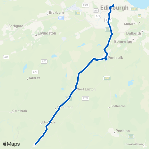 Houston's Minicoaches Whitesands - Bus Station map