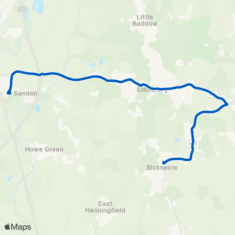 Fourways Coaches Sandon School - The White Swan map