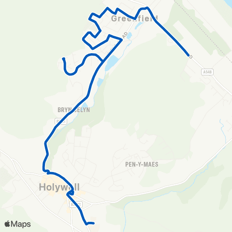 P & O Lloyd Greenfield Business Park - Holywell Hosp map