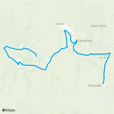 Richards Bros Llangeler Hall - Pencader War Memorial map