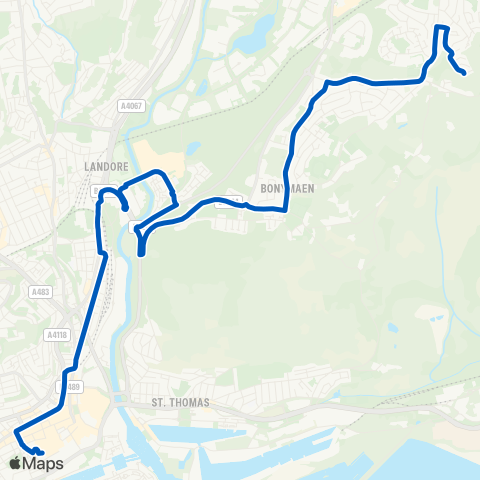 South Wales Transport  map