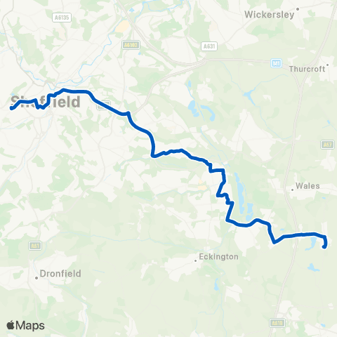 TM Travel Firvale / Winney Hill - Beech Hill Rd / Glossop Rd map