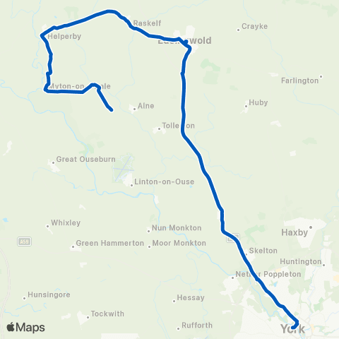 York Pullman Alne Road - Station Road map
