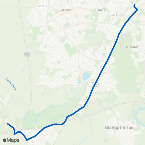 York Pullman Askham Bryan College - Rail Station map
